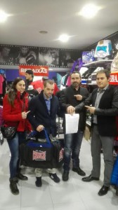 Brañas, que apadrino el acto,con Moncho, Dieguez y Planas. foto cortesia de TopBoxing