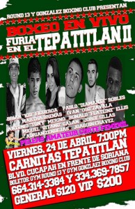 Cartel del próximo combate de Marta Sánchez en el Tepatilan II