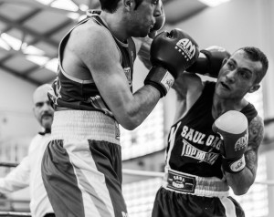 Saul Gacio en su reciente combate ante Aarón González. Foto cortesía de Juan del Rio.