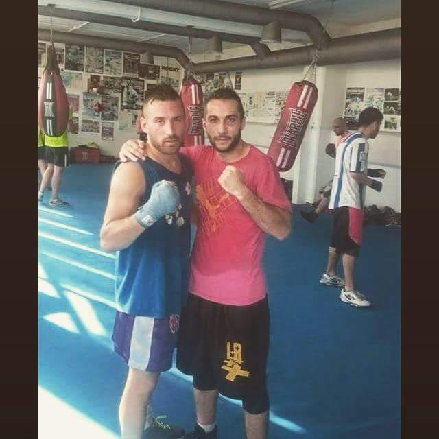 Eloy " El Bengala " Figueira (izda) con Saul Gacio durante un entrenamiento conjunto.