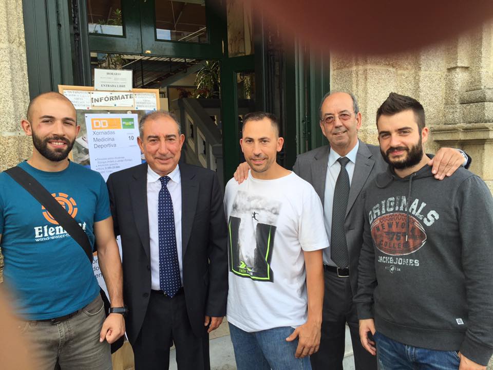 Ramiro Brey, Javier Pombo, José Antelo, Enrique Anrelo y Adrian Cao en las Jornadas Medicas de Betanzos.