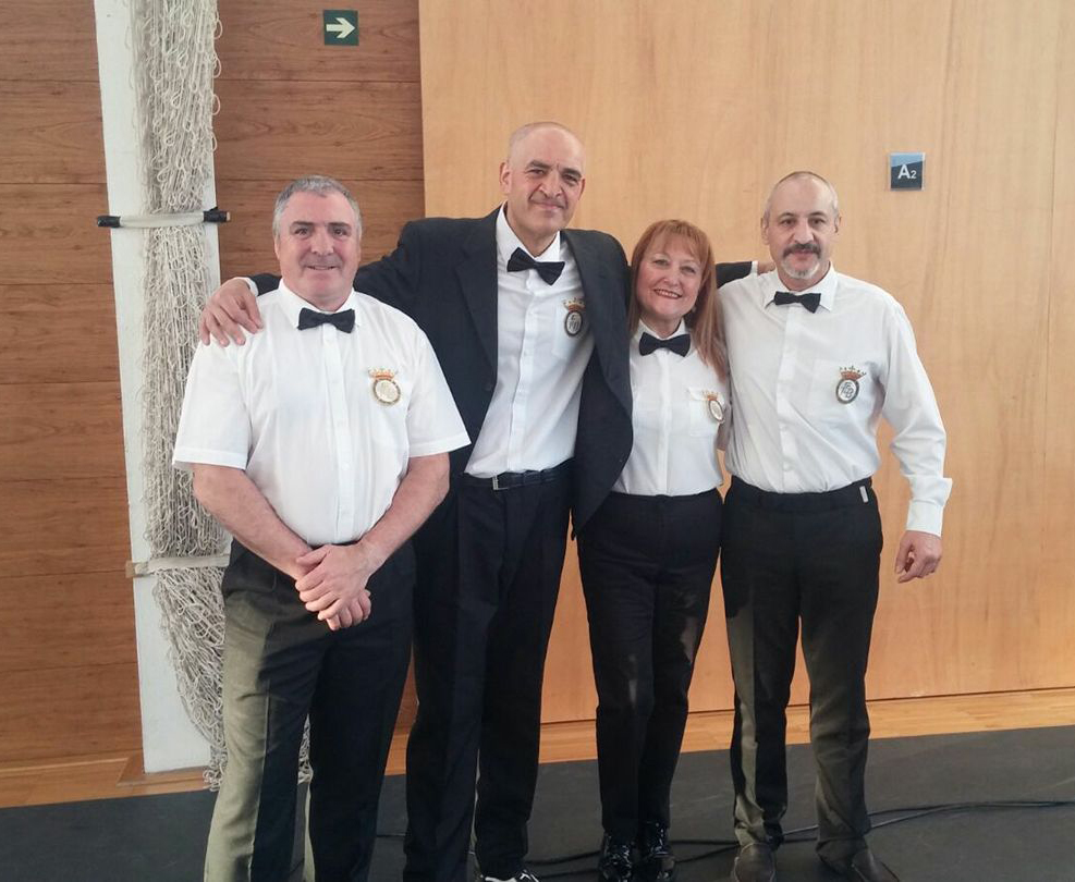 Terna Arbitral de la velada celebrada en Arteixo, José Ramón Fernandez, Jose Manuel Vilas, Alicia López Alvarez y Javier Vázquez.