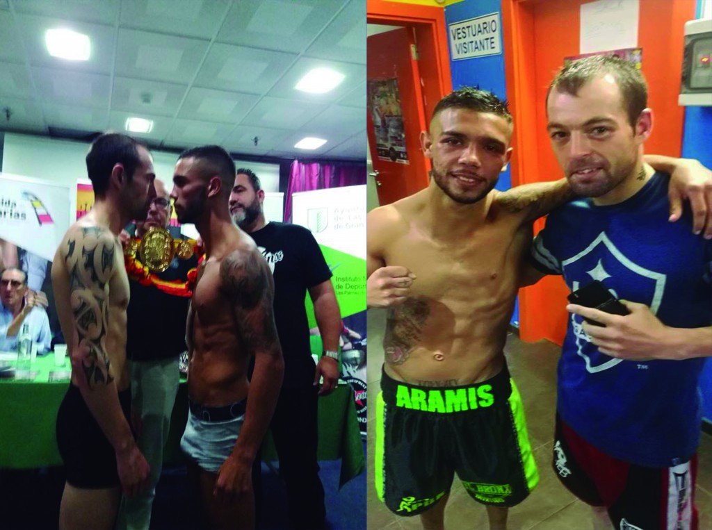El antes y el después del combate nulo en Las Palmas. Moncho Miras y Aramis Torres en fotos cedidas.
