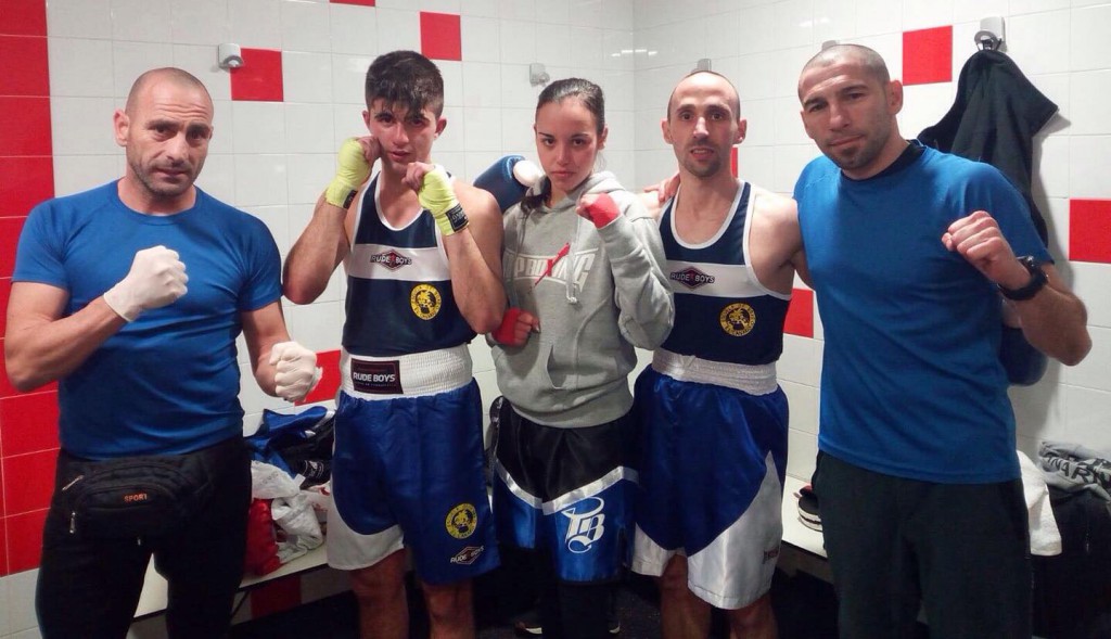 Los 4 grandes protagonistas del pasado sábado en A Fieiteira, de izquierda a derecha: Israel Benitez Somoza, José Caámaño, Mara Montemuiño, Brais González Cimadevilla y Escubi Viturro González. foto cortesía de Escubi