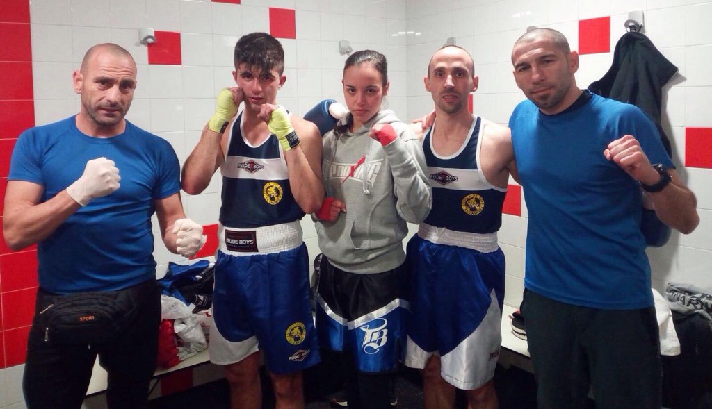 Los 4 grandes protagonistas del pasado sábado en A Fieiteira, de izquierda a derecha: Israel Benitez Somoza, José Caámaño, Mara Montemuiño, Brais González Cimadevilla y  Escubi Viturro González. foto cortesía de Escubi