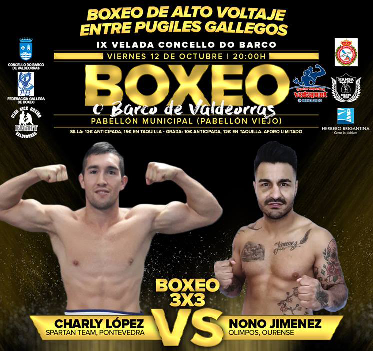 El impresionante combate que se espera entre Nono Jimenez y Charly López no lo pueden perder los verdaderos aficionados y expertos del boxeo. cartel cortesía de Juan J. Pardo