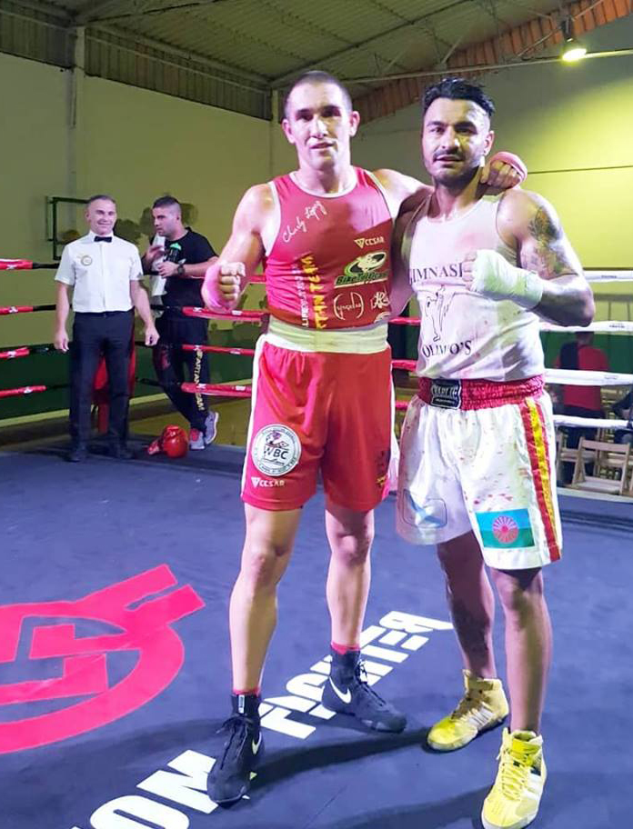 Los dos grandes protagonistas de la noche de boxeo en O Barco, Charly López y Nono Jimenez. Cedida