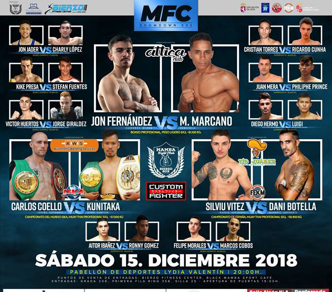 Cartel anunciador de la magna velada mixta patrocinada por el Ayuntamiento de Ponferrada y organizada por Mamba Fight Club y Bierzo Fitness. Cedido