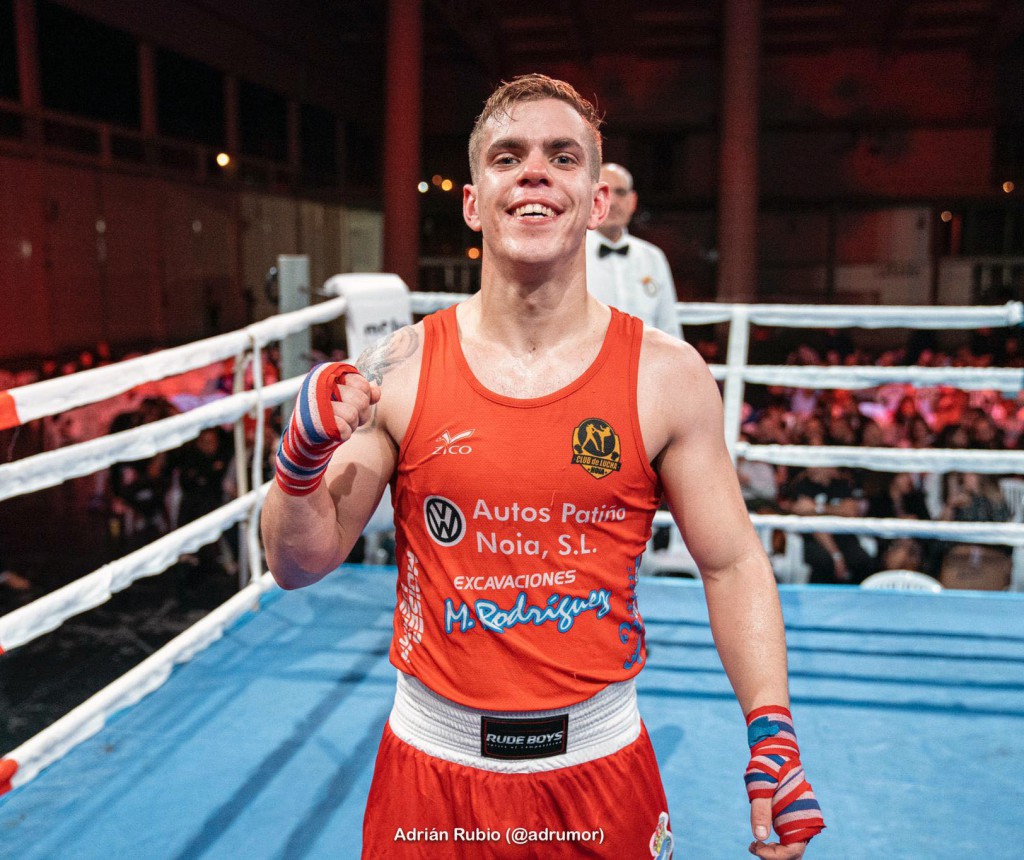 Goyo Rubio, pupilo de Moises Hermo en el Club de Lucha Noia, en la Noche de Titanes II de la Coruña. Foto cedida por Moises Hermo.